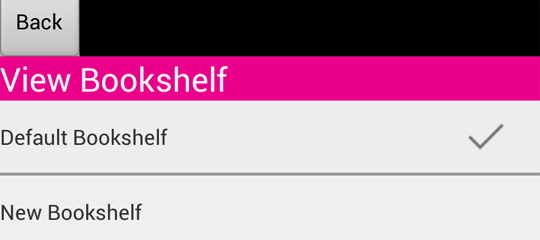 The Bookshelf-List Screen